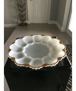 Devil Egg Glass serving tray with gold trim - $38.08 CAD