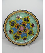 Hernandez Talavera 11 3/4&quot; Scalloped Edge Colorful Mexican Decor Plate S... - £30.67 GBP