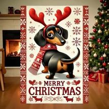 Merry Christmas Dachshund Garden Flag 12x8 – Holiday Wiener Dog with Ant... - $11.83 Merry Christmas Dachshund Garden Flag 12x8 – Holiday Wiener Dog with Ant... - $11.83