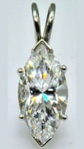 8 ct Marquise Pendant Original Vintage Russian Cubic Zirconia Sterling Silver - £60.97 GBP