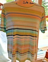 Charter Club Womens 1X Short Sleeve Striped T-shirt Top Shirt SKU 003-23 - $130.77 MXN