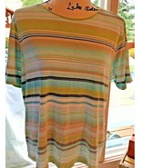 Charter Club Womens 1X Short Sleeve Striped T-shirt Top Shirt SKU 003-23 - $6.88