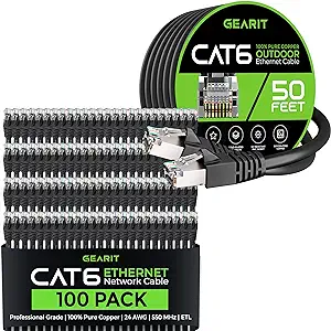 GearIT 100Pack 2ft Cat6 Ethernet Cable &amp; 50ft Cat6 Cable - $341.99
