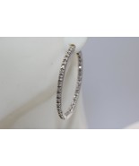 Fine 14K White Gold Inside Out Four Prong Set Diamond Hoop Earrings 33mm... - $1,246.16 CAD