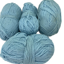 Light Baby Blue Acrylic Yarn Lot of 4 Partial Skeins - $12.57