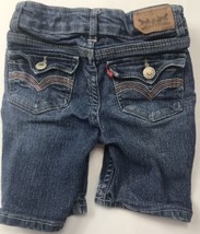 Levis Bermuda Sz 3T Blue Denim Jeans Shorts Embroidered Pockets - $17.97