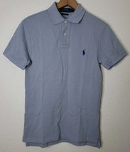 Polo Ralph Lauren Mens Gray Shirt Short Sleeve Blue Logo Y2k Preppy SIZE... - $17.82 CAD