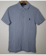 Polo Ralph Lauren Mens Gray Shirt Short Sleeve Blue Logo Y2k Preppy SIZE... - $17.82 CAD