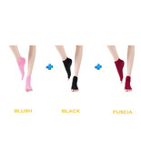 Yoga Socks 3-Pack Solid Color Non Slip Toeless Grip Socks Suitable for A... - £8.76 GBP