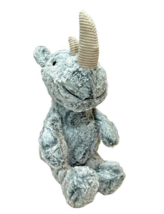 Gray Rhino Plush Lovey Soft Stuffed Animal Walmart Ribbed Horn Sitting 1... - £15.06 GBP