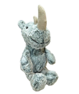 Gray Rhino Plush Lovey Soft Stuffed Animal Walmart Ribbed Horn Sitting 1... - £15.01 GBP
