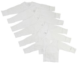 Unisex 100% Cotton Long Sleeve Side Snap With Mittens 6 Pack Newborn - £25.36 GBP