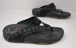 Sketchers Women&#39;s Leather Tone ups Sandals Slip on Black Size 7 37556 Y2... - $29.10