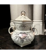 Antique Victorian Transferware Ironstone Sugar Bowl Ca. 1880 Aesthetic M... - $59.61