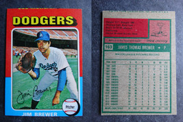 1975 Topps Mini #163 Jim Brewer Dodgers Miscut Error Oddball Baseball Card - $4.99