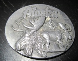 Vintage ALASKA MOOSE Wild Life Belt Buckle Paper Weight *Broken - £14.07 GBP