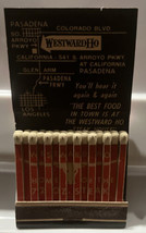 Westward Ho Pasadena Saloon Matchbook Unstruck Steer Printed on Sticks - £11.79 GBP