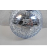 Vintage Kugel Style Crackle Ball 4&quot; Silver with a Blue tint - £14.54 GBP