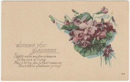 Vintage Postcard Easter Violets Wishing You Gladness Unused - £5.41 GBP