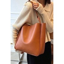 Vegan Leather Slouchy Shoulder Bag Camel Brown - $34.65