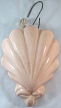 Mid Century Pink Ceramic Scallop Shell Wall Pocket / Planter / Vase - $25.99