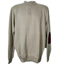 Ecko Unltd Sweater 1/4 Neck Mens XL Brown Long Sleeve Elbow Patch - $29.07