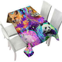 Tiger Fox Panda Unicorn Animal Spirits Collage Tablecloth - $51.95 CAD+