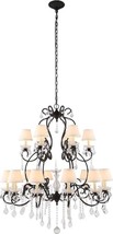 Chandelier DIANA Transitional Vintage Bronze Crystal Royal-Cut Wire Metal - £2,820.40 GBP