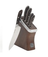 Kenmore Pro Truman Stainless Steel Knife Block Set 6-Piece Walnut - $115.02 CAD