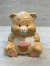 Hand-Painted Ceramic Care Bear Birthday Bear Cupcake Figurine Decor, 4.75&quot;, Used - £6.16 GBP