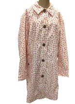 Lands End Rain Coat Trench Womens XL 18-20Pink Floral Fall Spring Jacket Slicker - £51.98 GBP