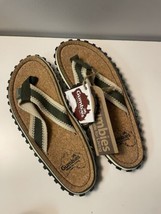 Gumbies Corker Natural Cork Unisex Beach Sandals Flip Flops Khaki Green W7 - $34.99