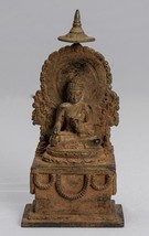 Ancien Indonésien Style Bronze Javanais Enlightenment Bouddha Statue - 16cm/6 &quot; - £581.79 GBP