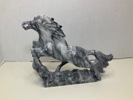 Large Resin Marbled Grey Stallion Horse 7&quot; Tall Book End (damage)  - $58.41