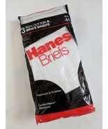 Vintage 1987 Hanes White Briefs Underwear 100% Cotton 3 pack Size 44 NEW... - $25.71 CAD