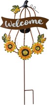 26.6&quot; H Solar Lighted Pumpkin Garden Stake with Sunflowers Outdoor Fall ... - $560.33 MXN