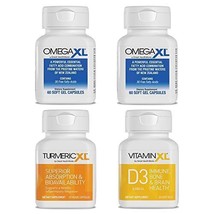 4 Pack Immune Supporting Bundle - 2 OmegaXL 60 Count + TurmericXL + VitaminXL... - £170.81 GBP