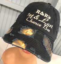 R&R's First and Last Chance Bar Black River Falls WI Adjustable Baseball Hat Cap - £13.85 GBP
