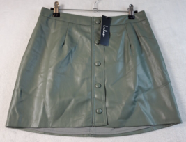 Lulus Mini Skirt Women Size Small Green Faux Leather Polyester Lined Side Zipper - £17.85 GBP