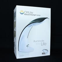 OttLite Natural Daylight Desk Lamp w/ Bulb Model F48K28 Tabletop Black White NEW - £57.52 GBP