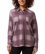 32 Degrees Heat Cozy Knit Flannel Pearly Purple Button Up Top Soft NWT S... - $19.39