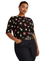 New Lauren Ralph Lauren Black Floral Cotton Top Blouse Size 2 X Women $79 - £43.54 GBP