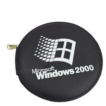 Microsoft Windows 2000 Round Zippered Case Pouch Leed's Black - $14.84