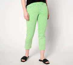 Belle Beach by Kim Gravel Delray Denim Cropped Jeans - Washed Green, Tall 22 - £24.40 GBP