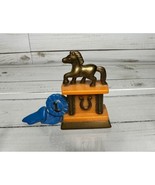 Fisher Price Loving Family Pony Club Bronze Horse Trophy Blue Ribbon Dol... - $5.19