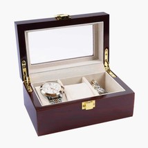 Cherry Wood 3 Slot Watch Case - £11.98 GBP