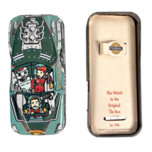 Fossil Retro Space Car Vtg Embossed Watch Case Tin Empty 1995 Americana Robot - £27.60 GBP