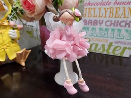 Spring Pink Fairy Shelf Sitter Easter Tier Tray Tabletop Decor - £12.85 GBP