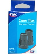 Carex Cane Replacement Tips, Metal Reinforced, 1&quot;, 1 Pair  2 CT, Black F... - $188.43 MXN