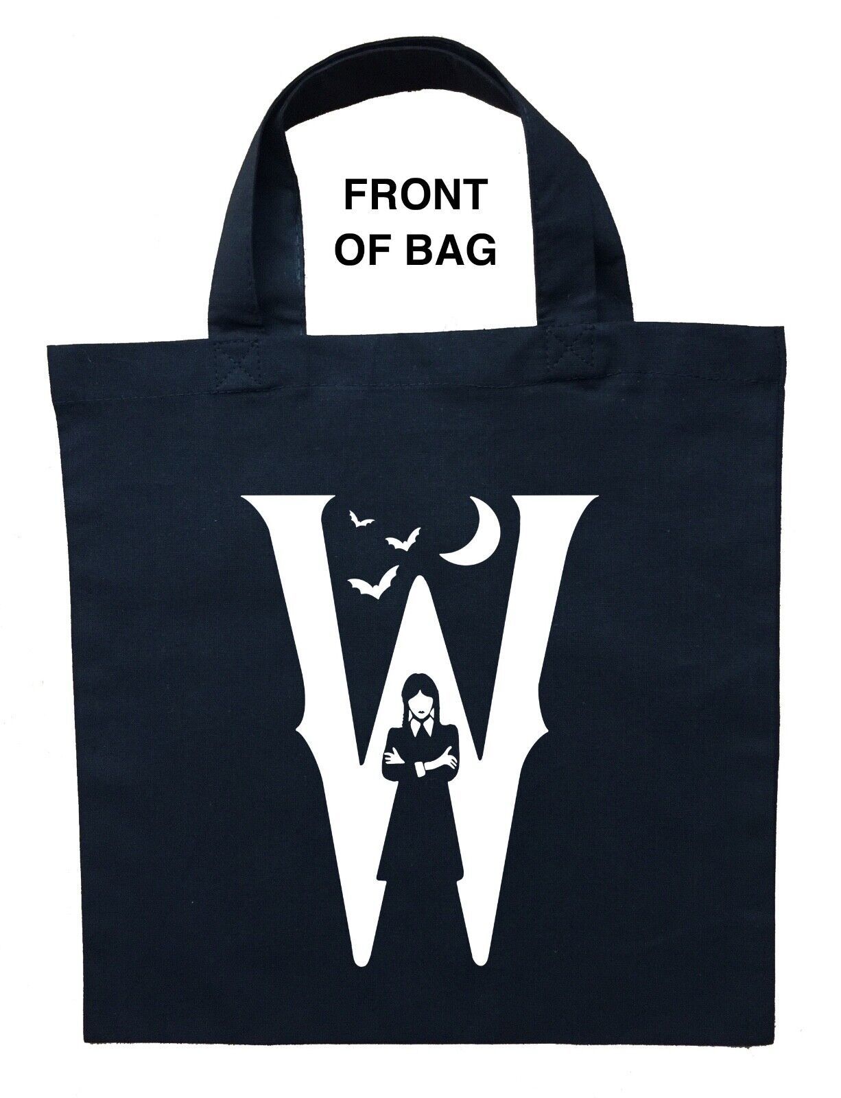 Wednesday Addams Trick or Treat Bag, Personalized Wednesday Halloween Bag